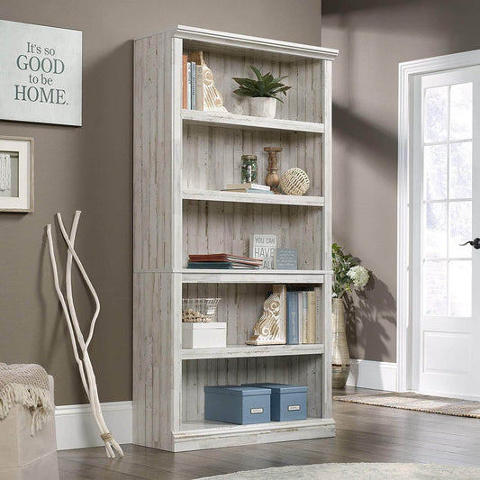 White Plank Bookcase with 5 Shelves - Loft&Timber