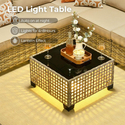 Outdoor Sectional Patio Furniture Set with Fire Pit - Loft&Timber