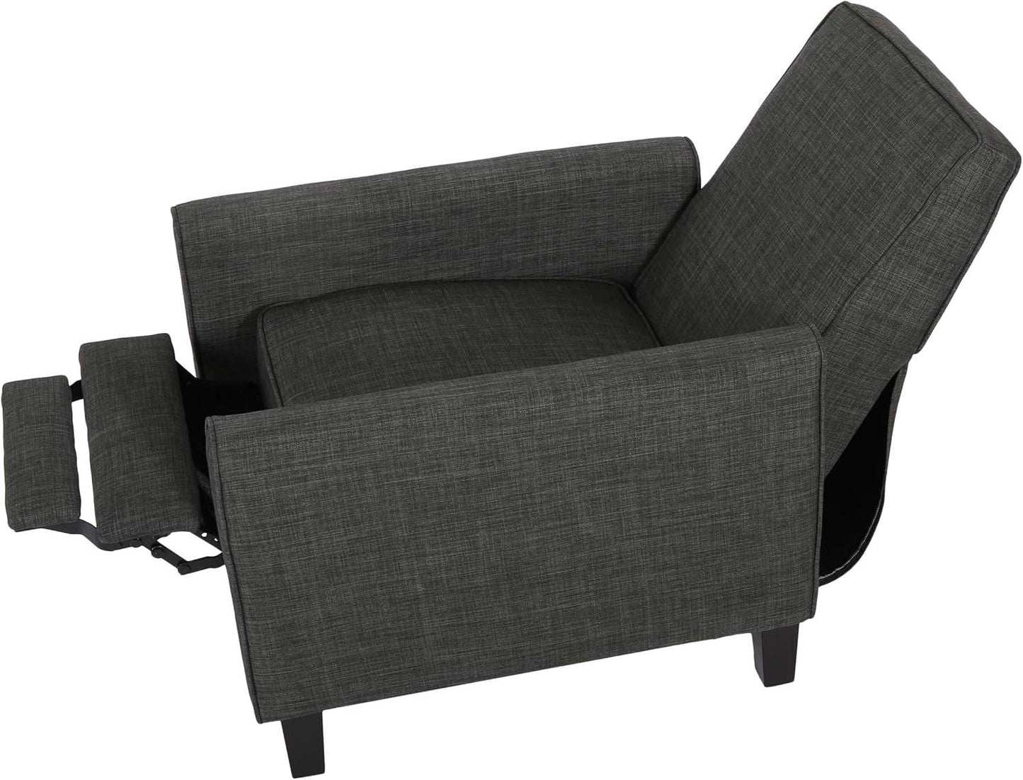 Emmie Fabric Recliner (Set of 2), Moss Gray, Dark Brown - Loft&Timber