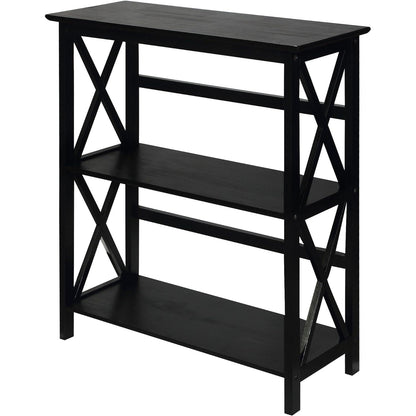 Montego 3-Shelf Bookcase, Black (New)-0