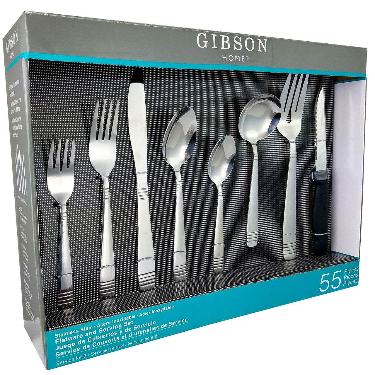 Gibson Home Palmore Plus 55 Piece Flatware Set - Loft&Timber