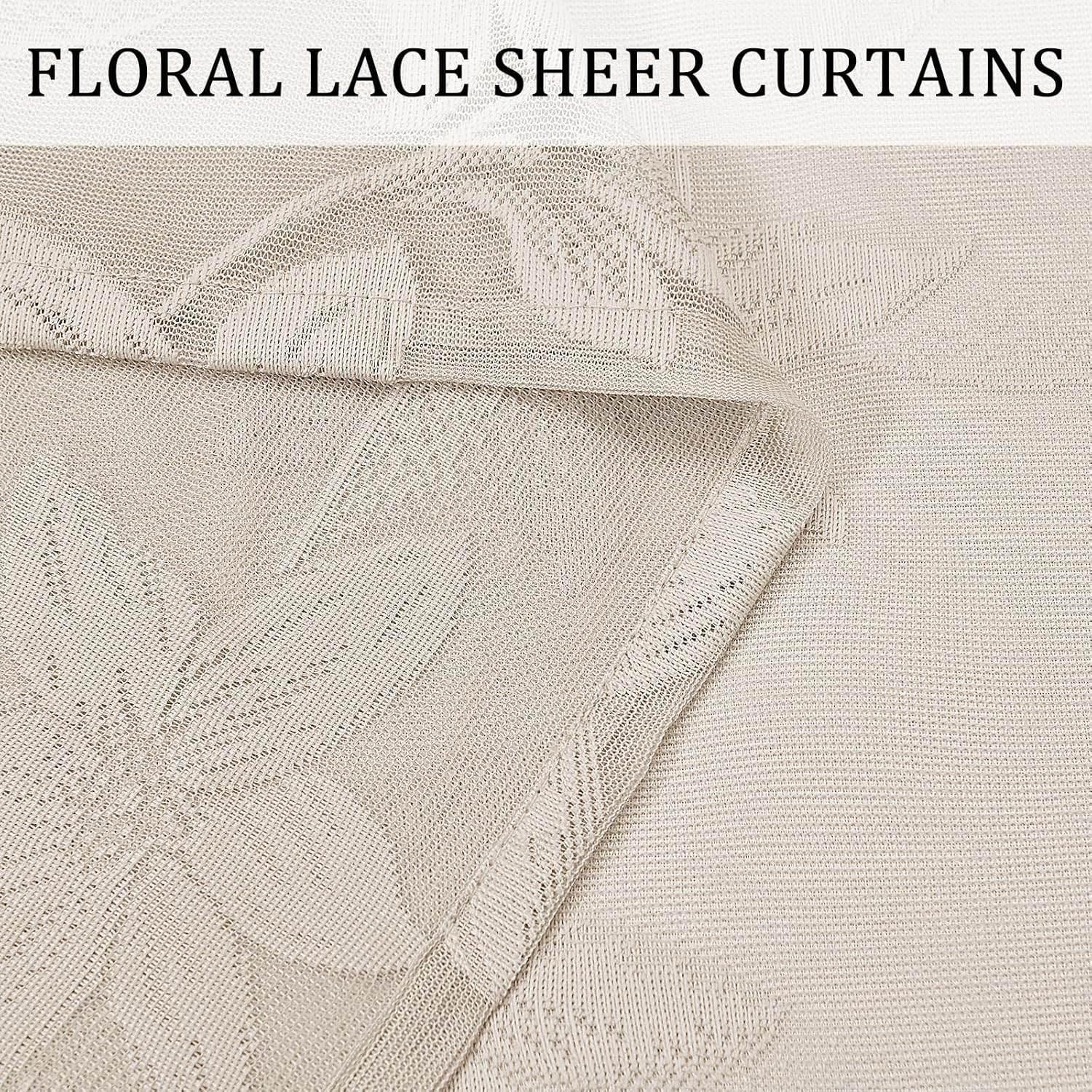 Custom Curtains: Lace Sheer Curtains, Set of 2 Panels - Loft&Timber