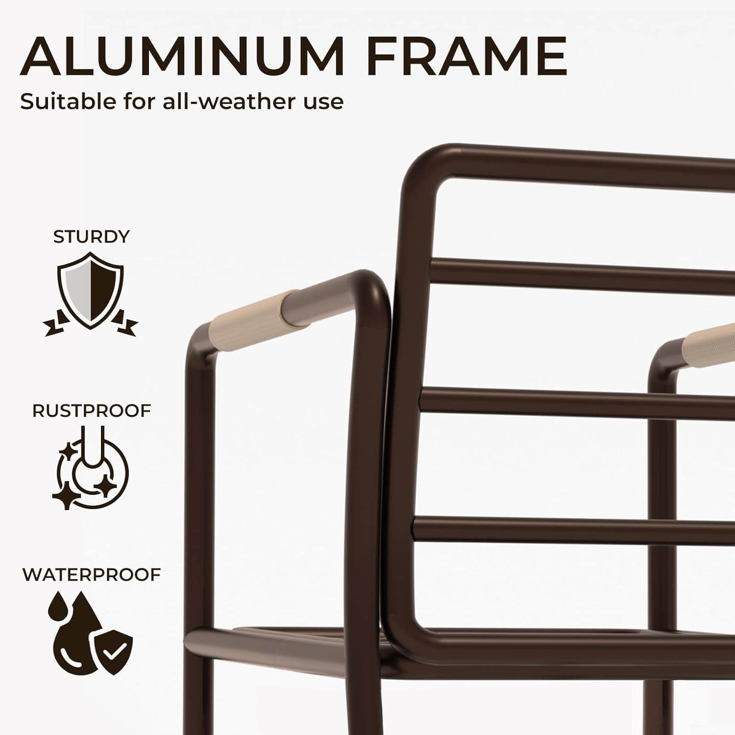 Outdoor Aluminum Patio Furniture Set with Fire Pit - Loft&Timber