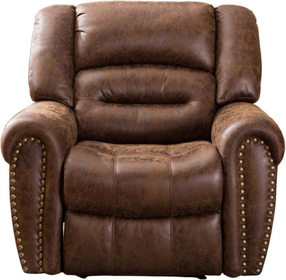 Electric Power Recliner Set of 2, Breathable Bonded Leather Reclining Chair Classic Home Theater Recliners Seating W/USB Port, Electric Recliner Chairs for Living Room (Nut Brown) - Loft&Timber