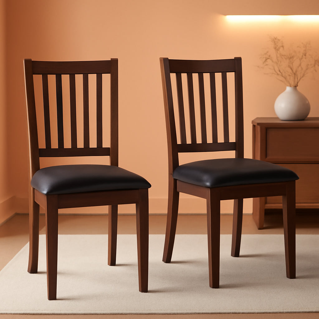 Espresso Slat Back Dining Chairs Set Of 2 For Dining Room-0