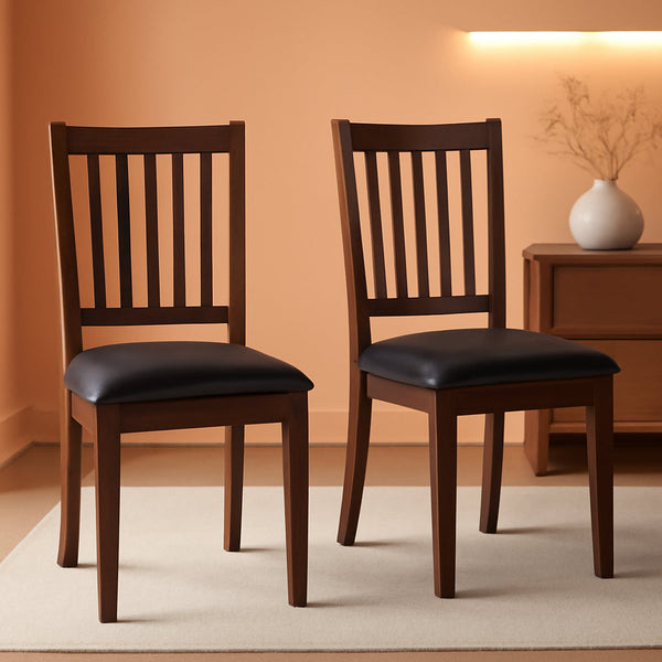 Espresso Slat Back Dining Chairs Set Of 2 For Dining Room-0