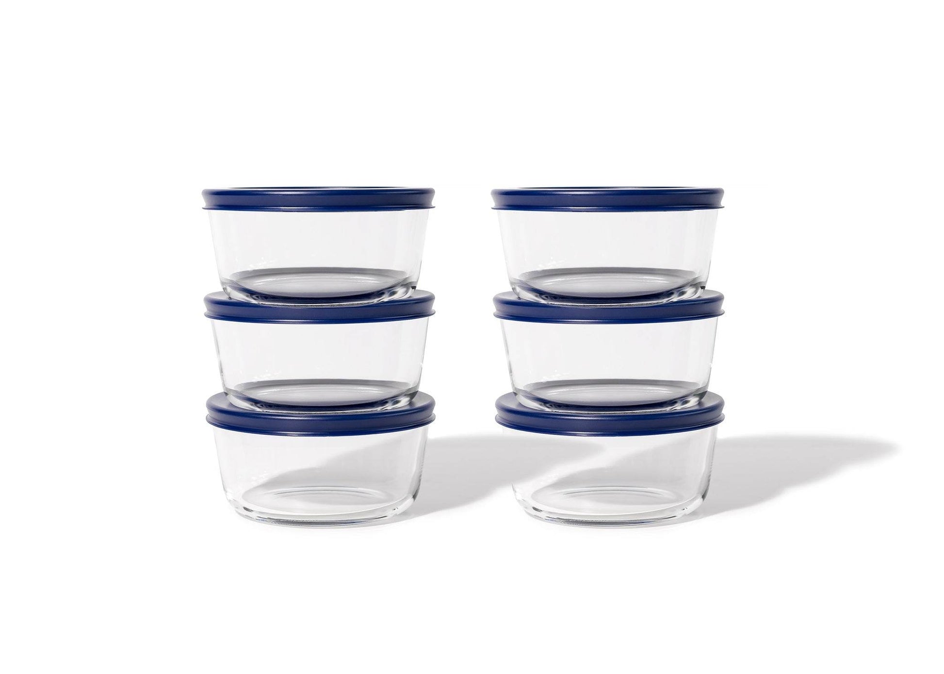 Glass Food Storage Containers - 12 Piece 4 Cup Set (6 Containers + 6 Lids) BPA-Free Lids - Loft&Timber
