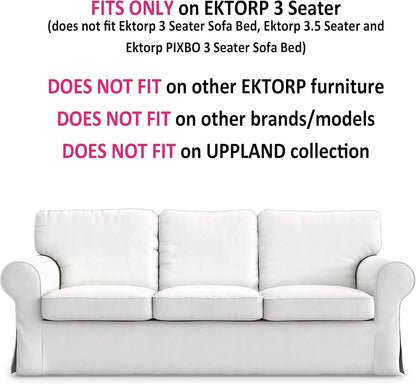 Cotton Ektorp 3 Seat Sofa Cover Slipcover Replacement Made for the IKEA Ektorp 3 Seat Sofa Cover(Cotton White)-Does NOT Fit Ektorp 3.5-Seat Sofa NOT Fit Uppland Series Sofa - Loft&Timber