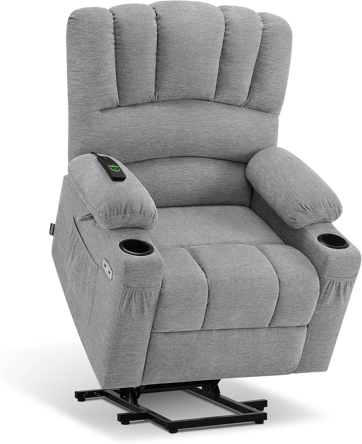 Power Lift Recliner Chair Sofa with Massage in Grey - Loft&Timber