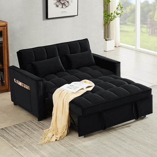 Velvet Sofa Bed with Adjustable Pull Out - Loft&Timber