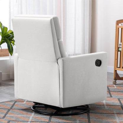 Modern Mid Century Upholstered Recliner Chair with Thick Seat Cushion, Beige - Loft&Timber