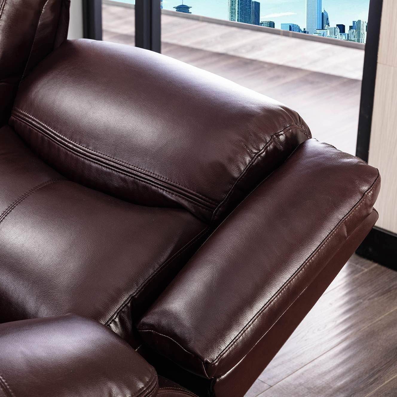 Breathable Leather Manual Recliner for Living Room - Loft&Timber