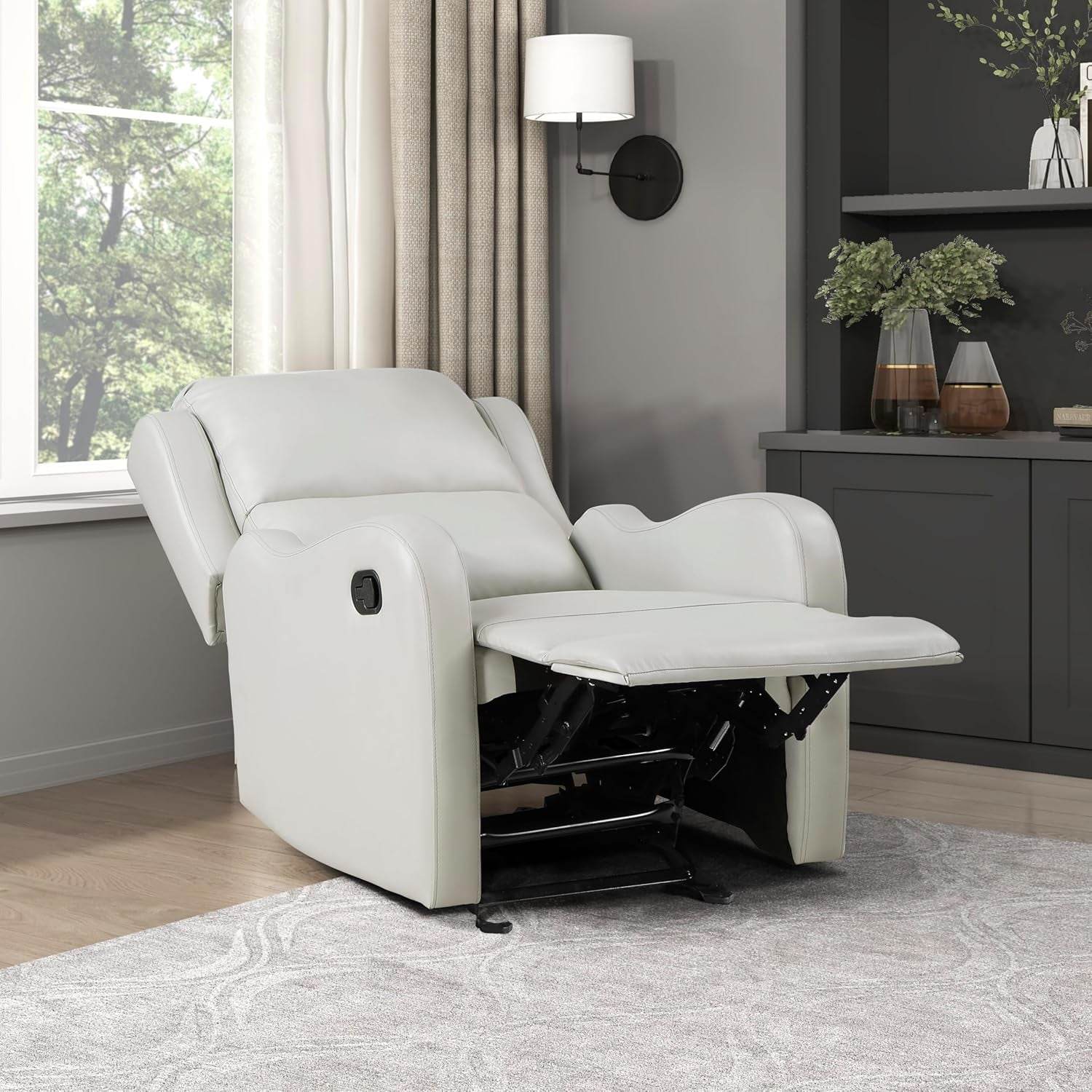 Recliner Chair Living Room Reclining Sofa Chair, Home Theater Seating Modern Recliner, Manual Recliner Sofa Chair for Living Room/Office/Apartment, Glider Recliner, Taupe - Loft&Timber