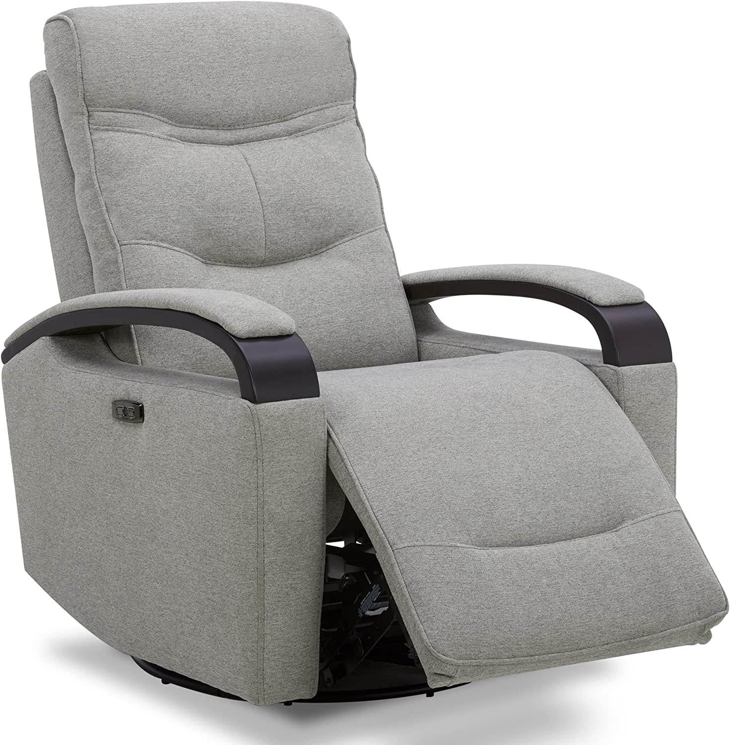 Fabric Power Swivel Glider Rocker Recliner Chair (Light Grey) - Loft&Timber