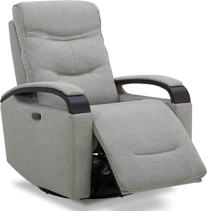 Fabric Power Swivel Glider Rocker Recliner Chair (Light Grey) - Loft&Timber