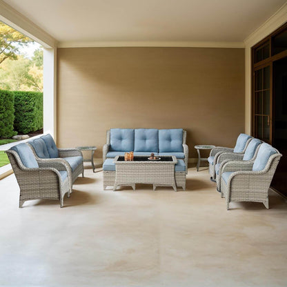 Comfortable 11 Piece Outdoor Furniture Set with Swivel Rockers - Loft&Timber