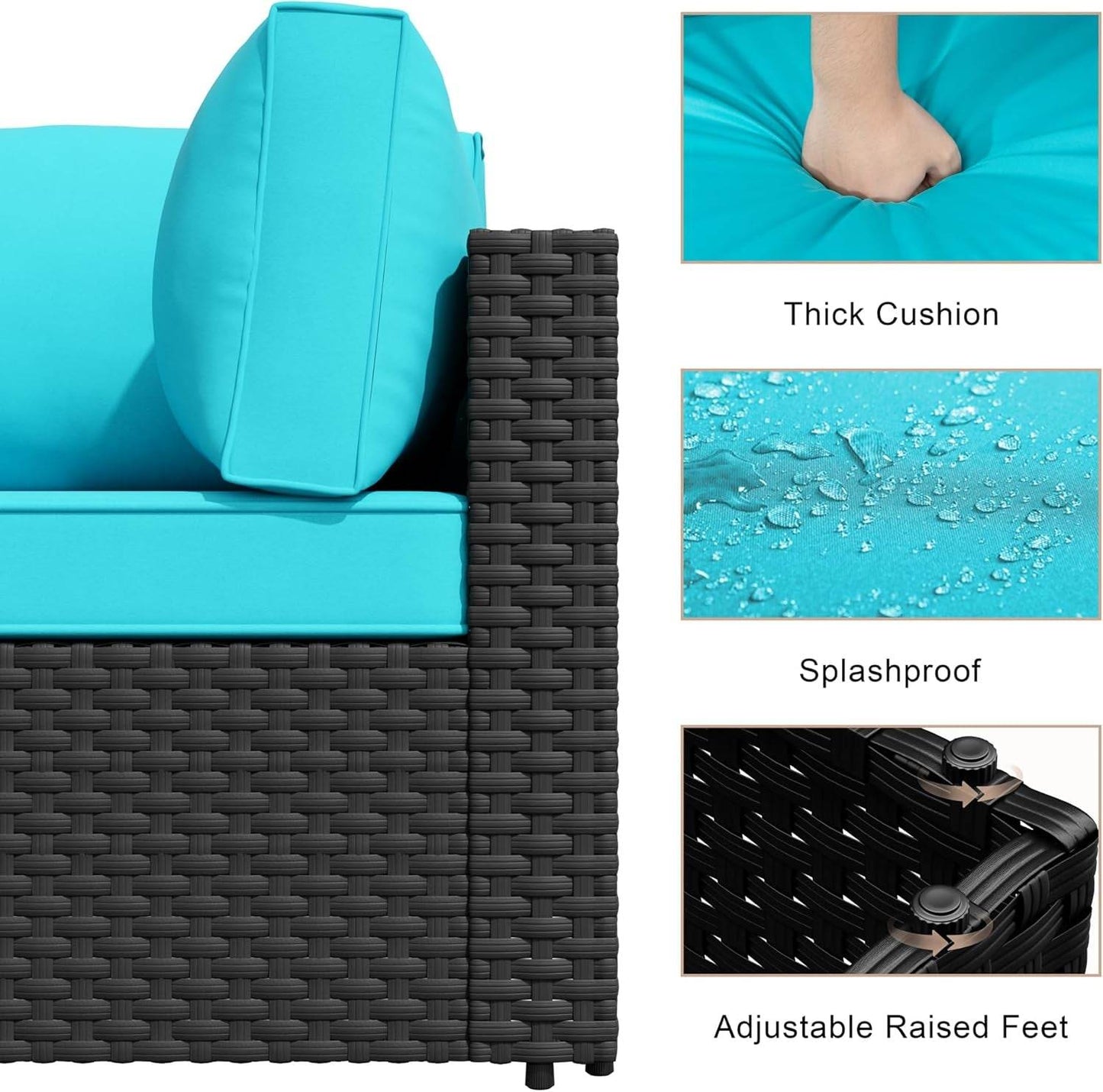 Comfortable Seven Piece Outdoor Patio Furniture Set - Loft&Timber