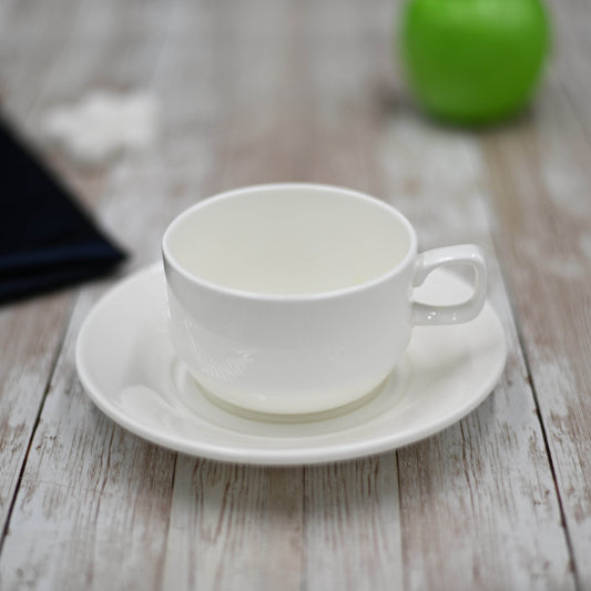 White 7 Oz | 220 Ml Tea Cup & Saucer - Loft&Timber