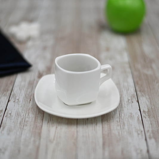 White 3 Oz | 90 Ml Coffee Cup & Saucer - Loft&Timber