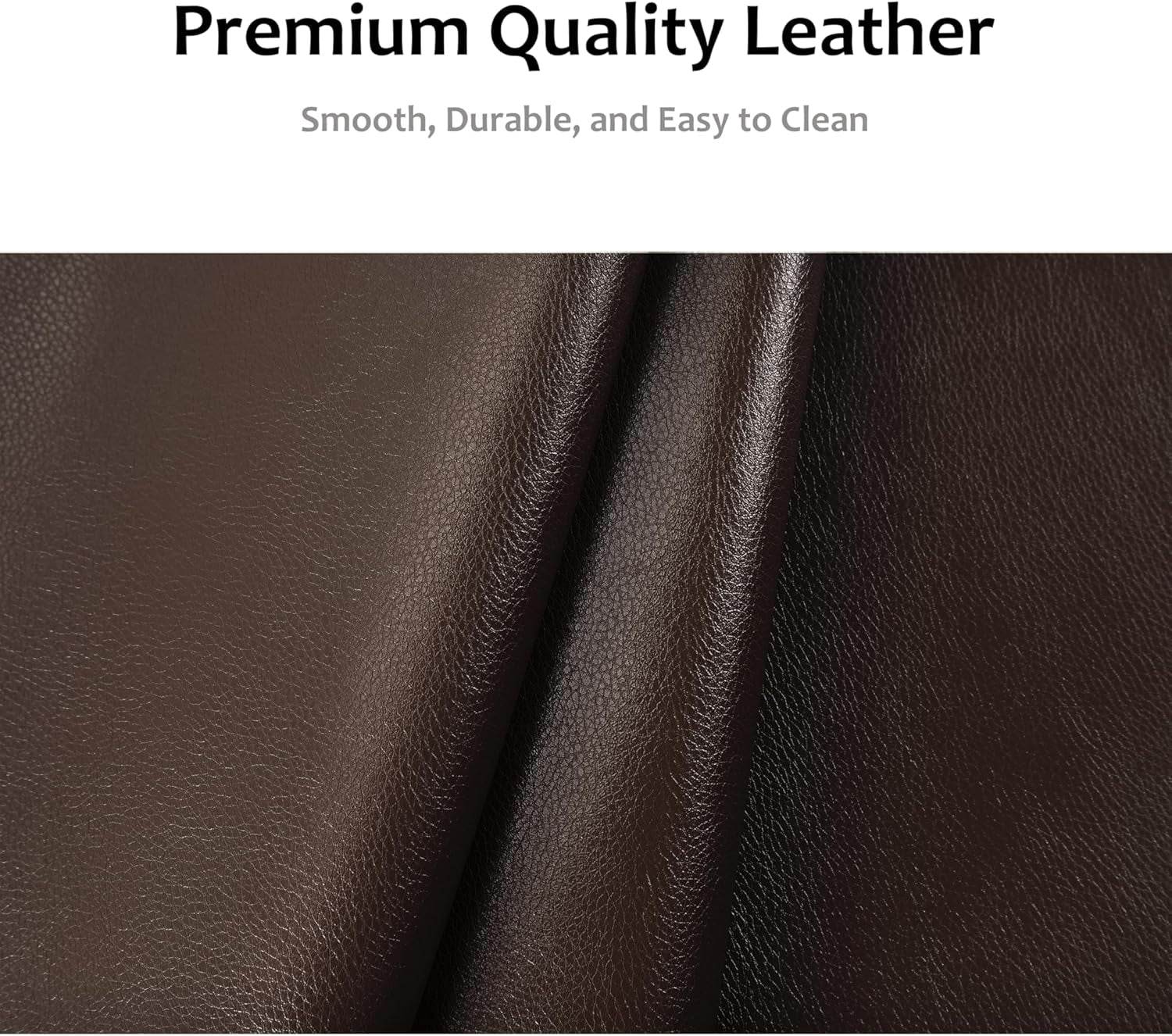 Leather Recliner Chair, Manual Recliner W/Comfortable Arms and Cup Holders for Living Room CF8011 - Brown, Medium - Loft&Timber