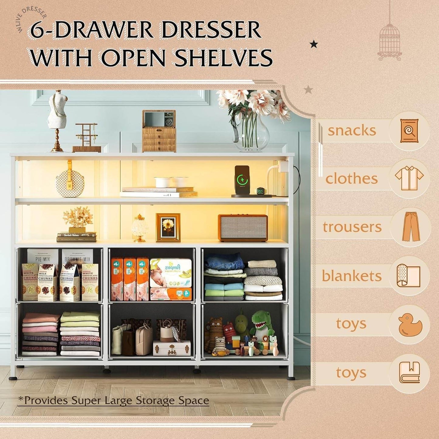 Led Dresser TV Stand - Loft&Timber