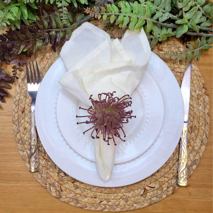 Set of 4 Lilac Rustic Savanna Flower Napkin Rings - Loft&Timber