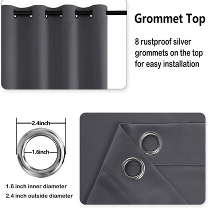 4pcs/SET Curtains - 2pcs Blackout Curtains with Tiebacks And 2pcs Sheer Curtains - Loft&Timber