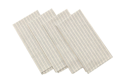 Cloth Napkins - Grey Striped and Natural Striped - Loft&Timber
