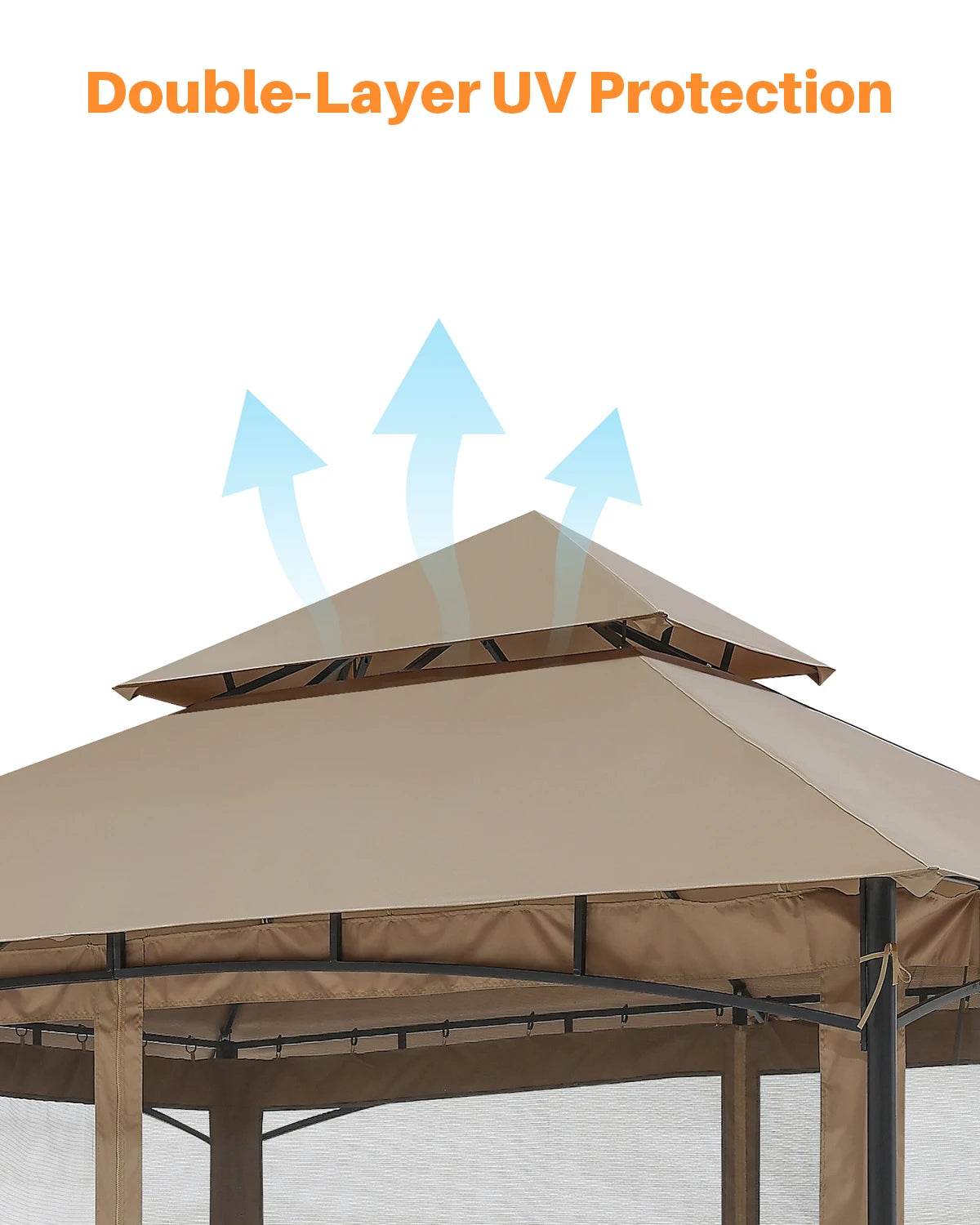 SeeHill 10' x 10' Gazebo with Steel Frame and Double Roof - Loft&Timber