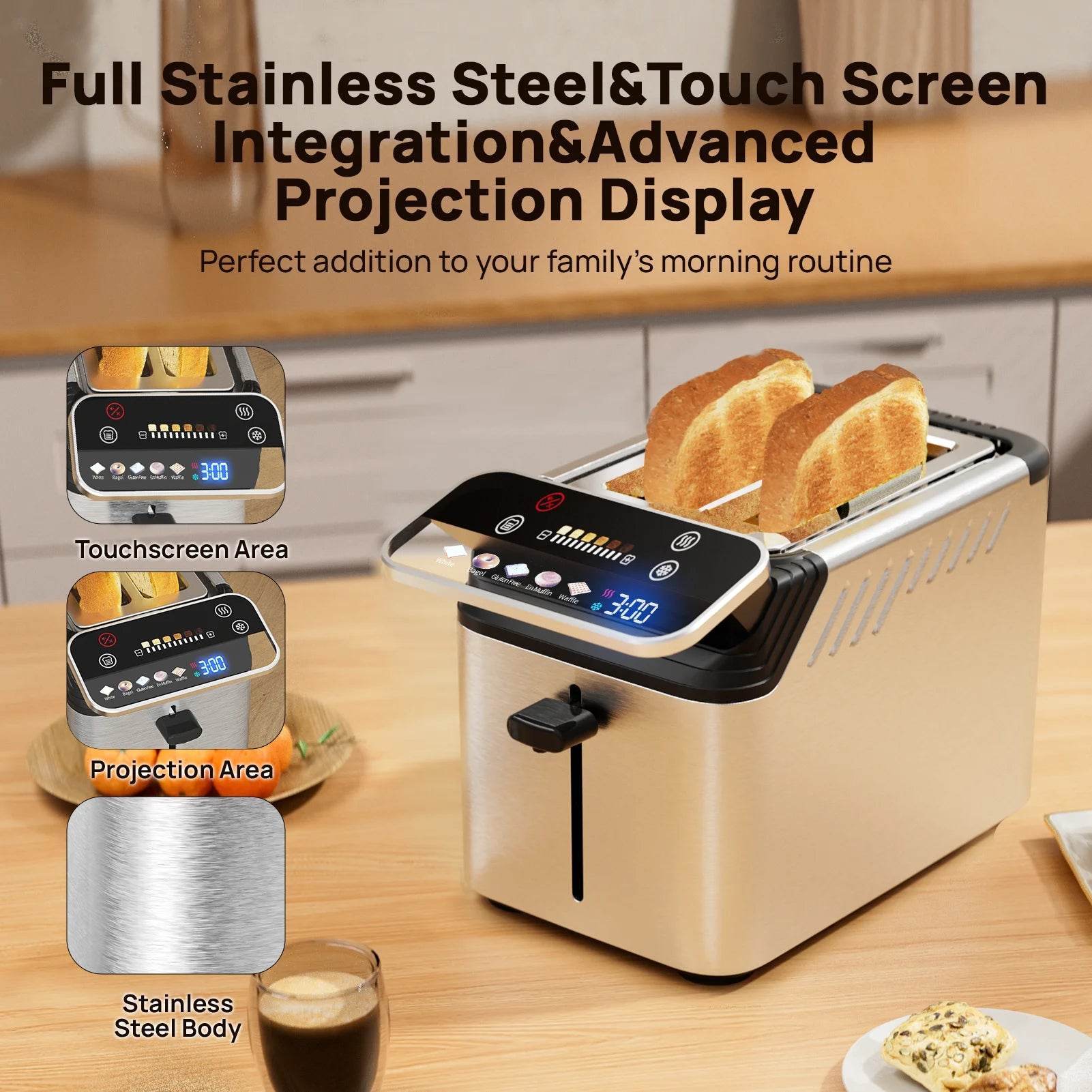 Whall 2-slice toaster, Smarter Screen And Easier to Operate - Loft&Timber