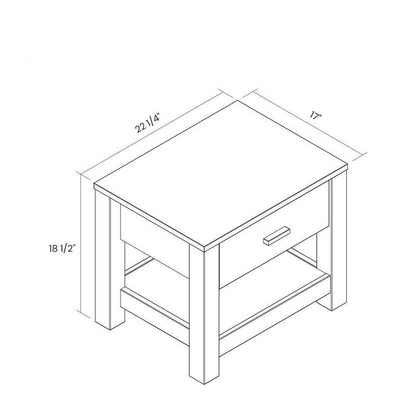 FarmHouse Traditional Rustic Acacia 1 Drawer Nightstand - Loft&Timber