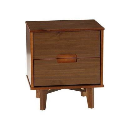 FarmHouse 2 Drawer Solid Wood Nightstand Walnut - Loft&Timber