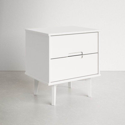 FarmHouse 2 Drawer Solid Wood Nightstand White - Loft&Timber
