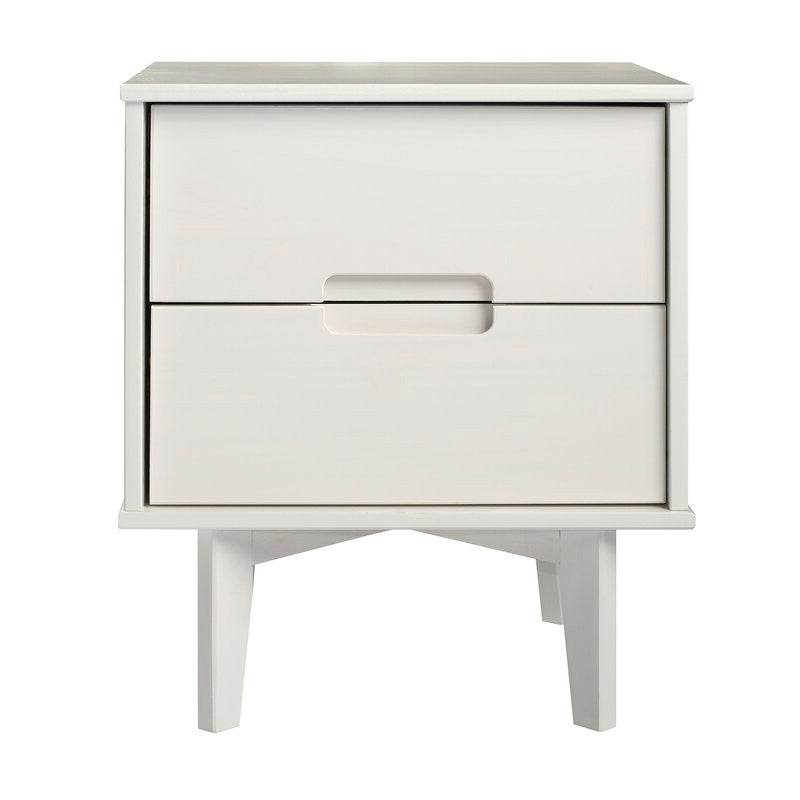 FarmHouse 2 Drawer Solid Wood Nightstand White - Loft&Timber