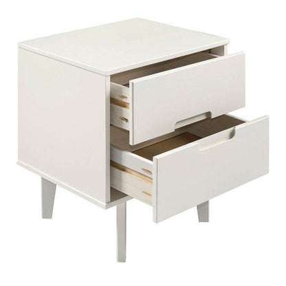 FarmHouse 2 Drawer Solid Wood Nightstand White - Loft&Timber