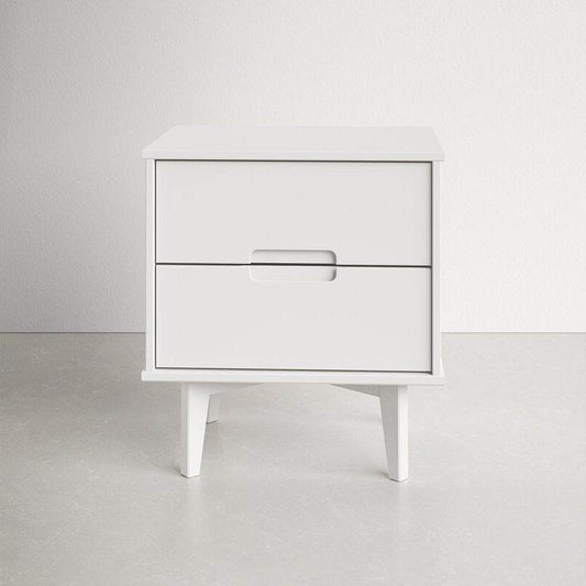 FarmHouse 2 Drawer Solid Wood Nightstand White - Loft&Timber