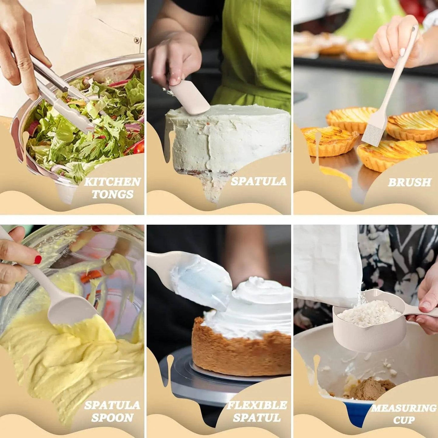 Mixing Bowls with Airtight Lids Set, 26PCS Stainless Steel Khaki Bowls - Loft&Timber