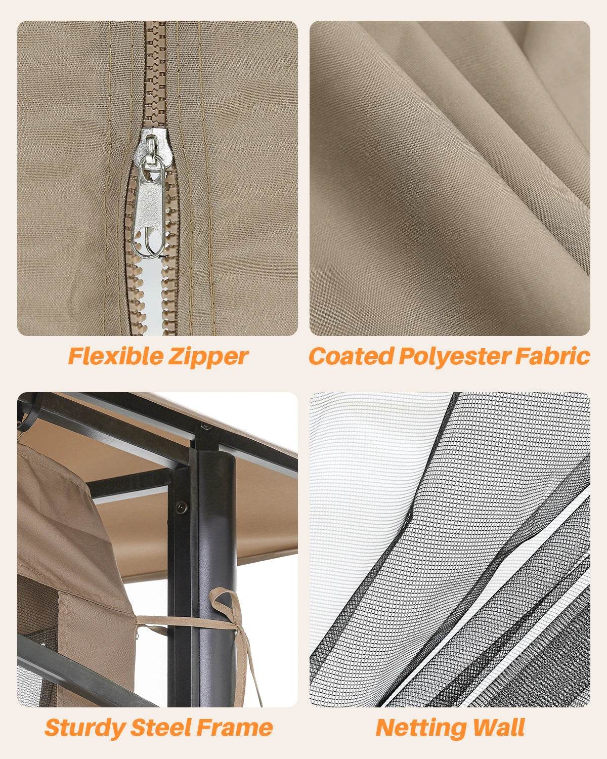 SeeHill 10' x 10' Gazebo with Steel Frame and Double Roof - Loft&Timber