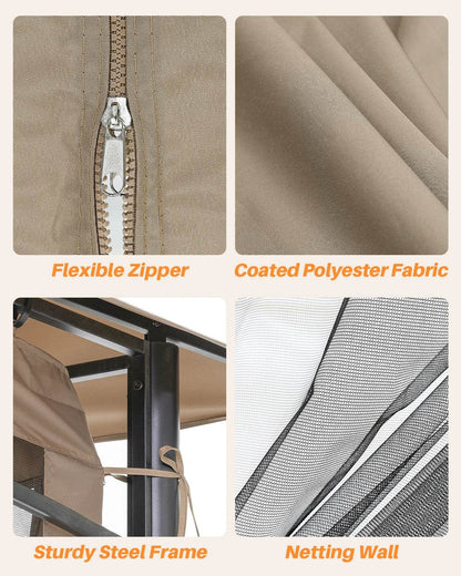 SeeHill 10' x 10' Gazebo with Steel Frame and Double Roof - Loft&Timber