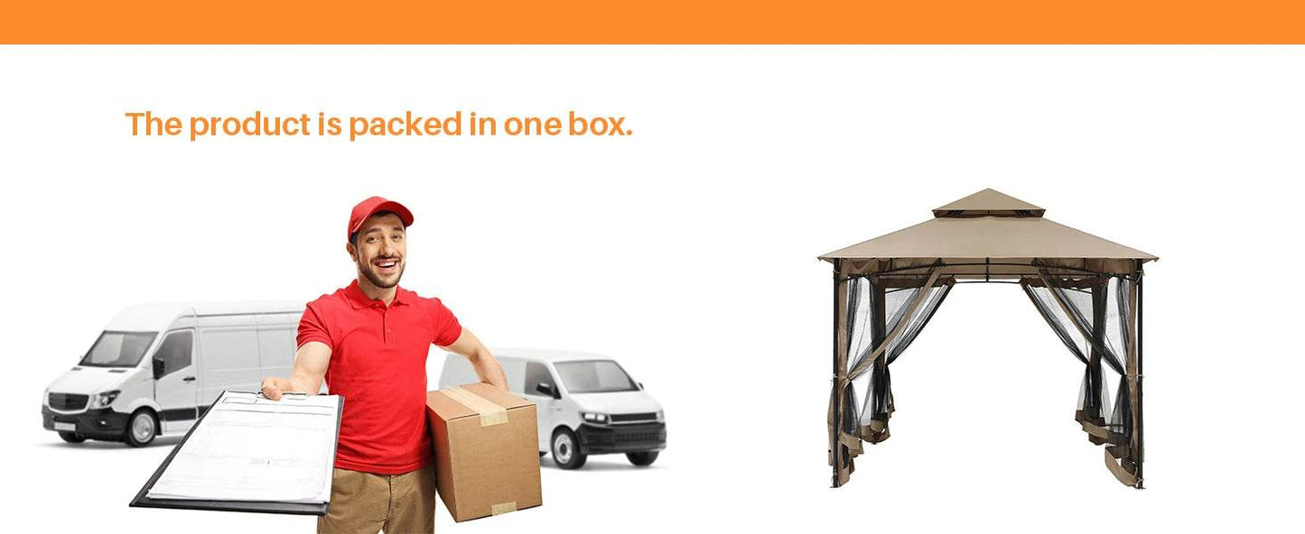 SeeHill 10' x 10' Gazebo with Steel Frame and Double Roof - Loft&Timber