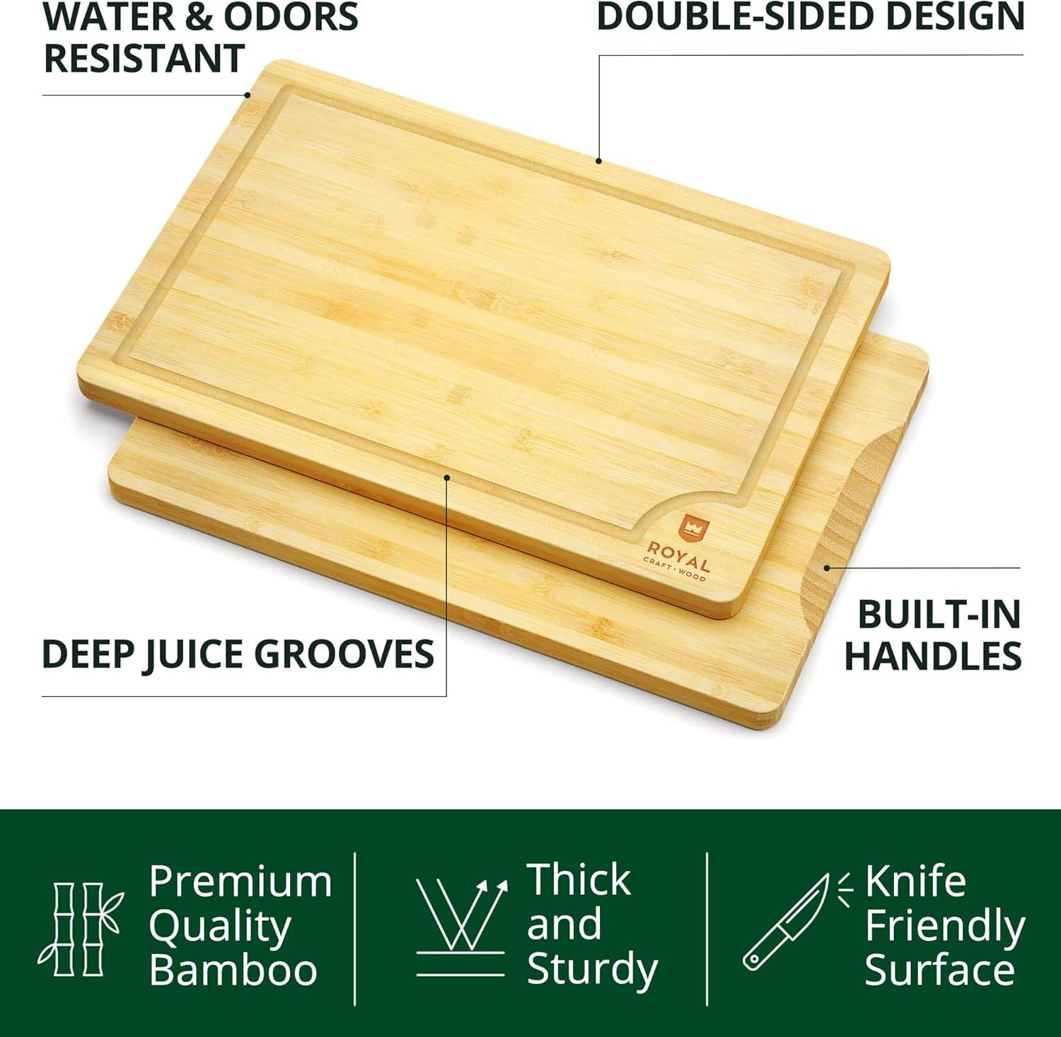 Cutting Board Set of 4, Bamboo - Loft&Timber