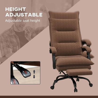 Double Padded Executive Massage Heated Office Chair Brown - Loft&Timber