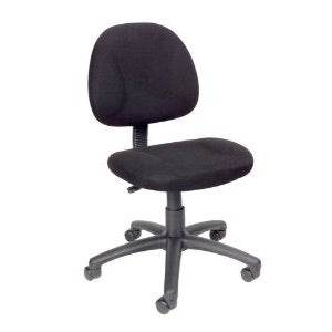 Black Office Chair with Padded Seat and Back with Lumbar Support - Loft&Timber