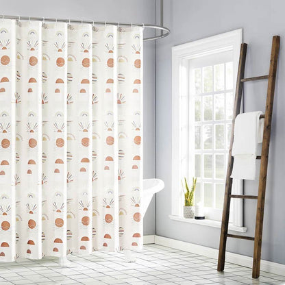 72-inch Cream White Orange Sunset Bohemian Pattern Shower Curtain - Loft&Timber