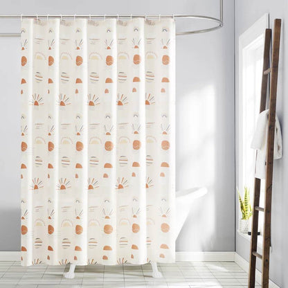 72-inch Cream White Orange Sunset Bohemian Pattern Shower Curtain - Loft&Timber