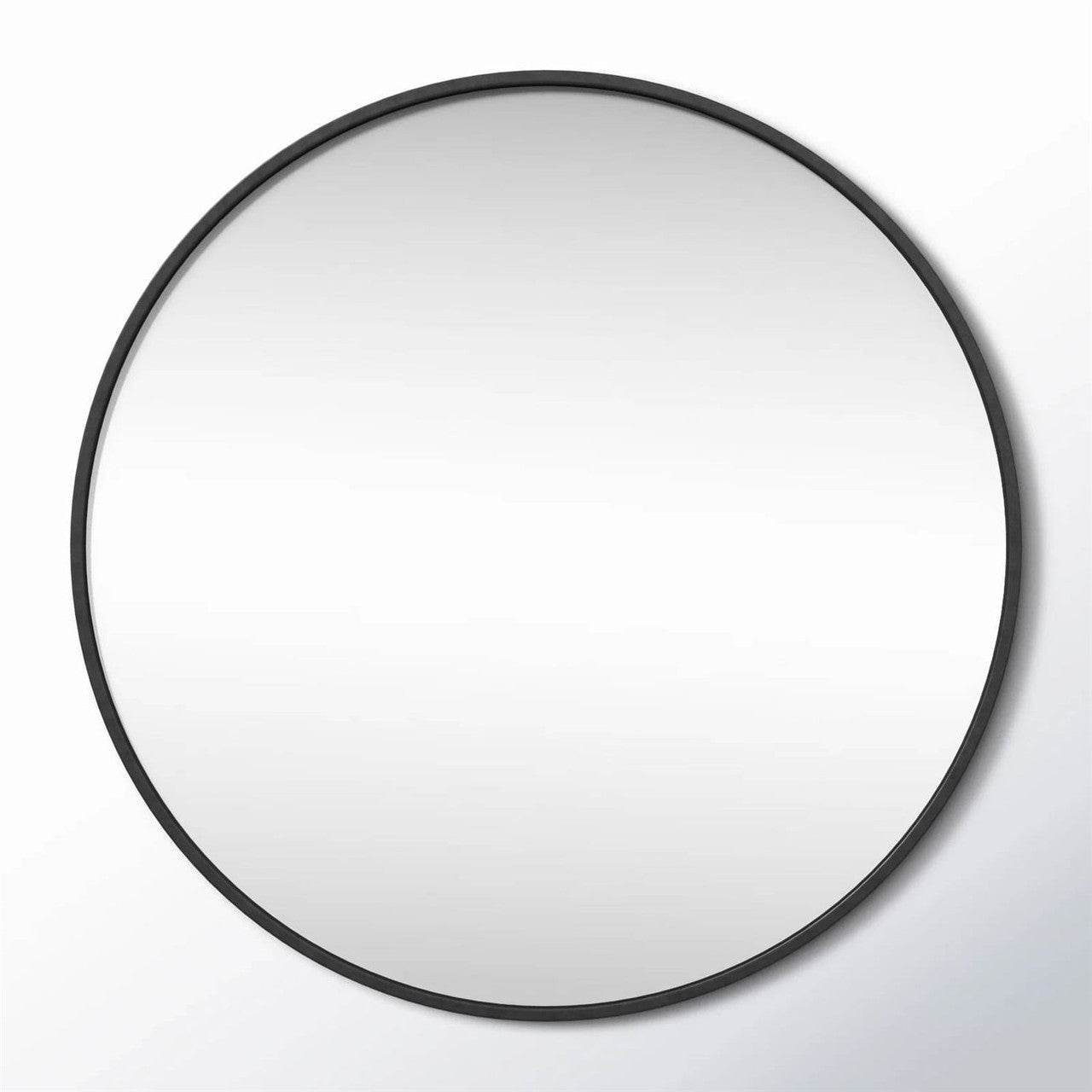 Round 28-inch Wall Mirror in Black - Living Room Bedroom Accent Bathroom Mirror-2