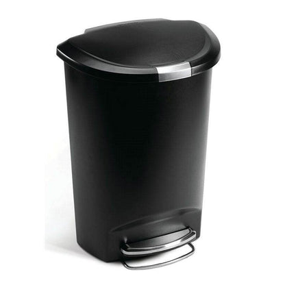 Black 13-Gallon Kitchen Trash Can with Foot Pedal Step Lid - Loft&Timber