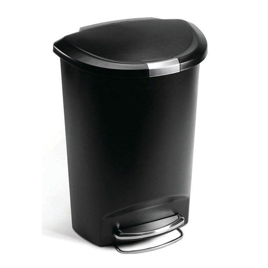 Black 13-Gallon Kitchen Trash Can with Foot Pedal Step Lid - Loft&Timber