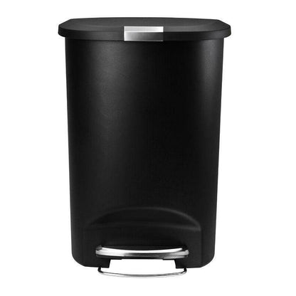 Black 13-Gallon Kitchen Trash Can with Foot Pedal Step Lid - Loft&Timber