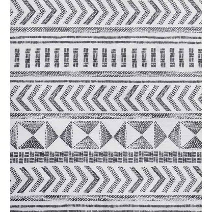 72-inch Polyester Shower Curtain with Black White Scandinavian Chevron Pattern - Loft&Timber